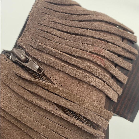 Steve Madden Brown Fringed Western Boots women 6.5M leather suede boho Festival - Picture 6 of 12